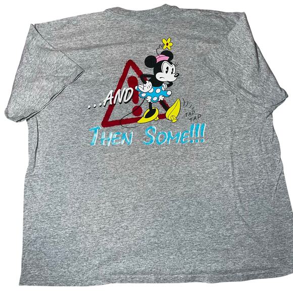 Vintage Disney Minnie Mouse Tantrum gray Short Sleeve T-Shirt 3XL front /back - Picture 3 of 5